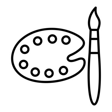 Boya Simgesi, Basit Siyah ve Beyaz Vektör İllüstrasyonu