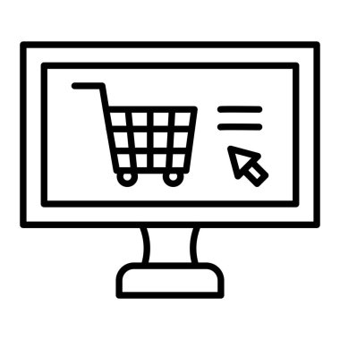 Ticaret Simgesi, Basit Siyah ve Beyaz Vektör İllüstrasyonu