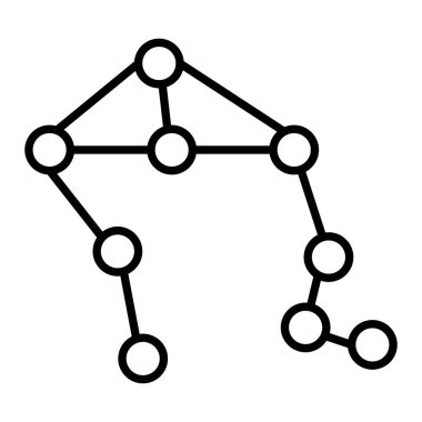 Takımyıldızı Simgesi, Basit Siyah ve Beyaz Vektör İllüstrasyonu