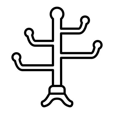 Hangar Durağı Simgesi, Basit Siyah ve Beyaz Vektör İllüstrasyonu