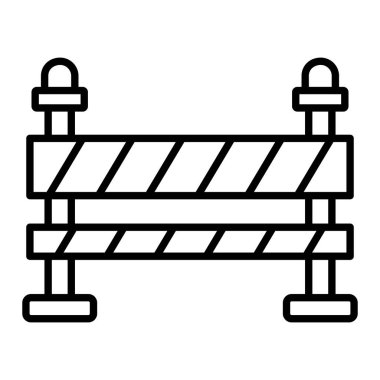 Bariyer Simgesi, Basit Siyah ve Beyaz Vektör İllüstrasyonu