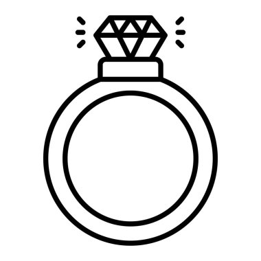 Alyans çizgisi simgesi, Basit Siyah ve Beyaz Vektör İllüstrasyonu