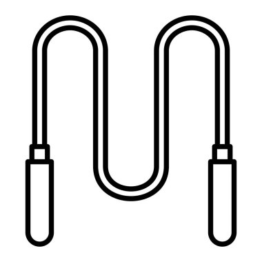 Atlama İpi Simgesi, Basit Siyah ve Beyaz Vektör İllüstrasyonu