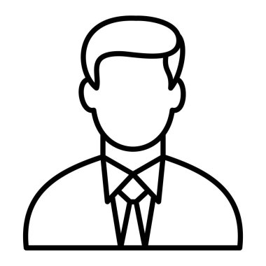 Avatar Simgesi, Basit Siyah ve Beyaz Vektör İllüstrasyonu