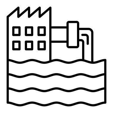 Kirlenme çizgisi simgesi, Basit Siyah ve Beyaz Vektör İllüstrasyonu