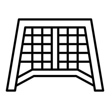 Hokey Hedef Satırı simgesi, Basit Siyah ve Beyaz Vektör İllüstrasyonu