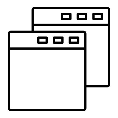 Sekme Simgesi, Basit Siyah ve Beyaz Vektör İllüstrasyonu