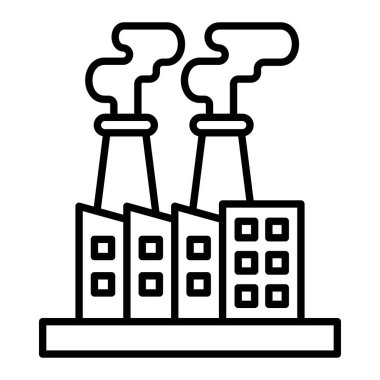 Hava kirliliği çizgisi simgesi, Basit Siyah ve Beyaz Vektör İllüstrasyonu