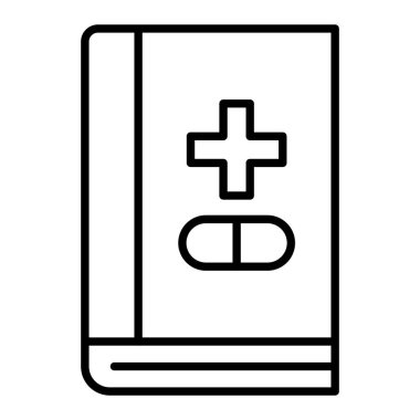 Kitap Simgesi, Basit Siyah ve Beyaz Vektör İllüstrasyonu