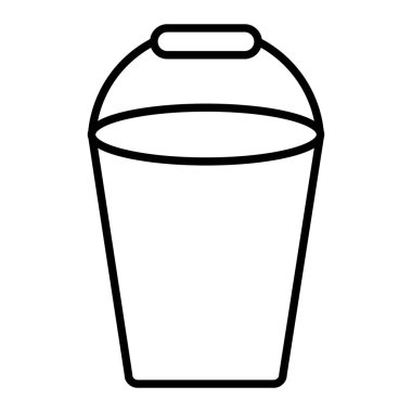 Bucket Simgesi, Basit Siyah ve Beyaz Vektör İllüstrasyonu