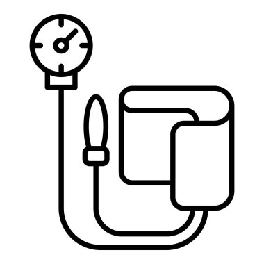 Kan basıncı göstergesi simgesi, Basit Siyah ve Beyaz Vektör İllüstrasyonu