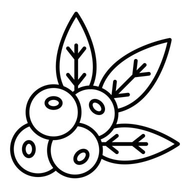 Maqui böğürtlen çizgisi simgesi, Basit Siyah ve Beyaz Vektör İllüstrasyonu