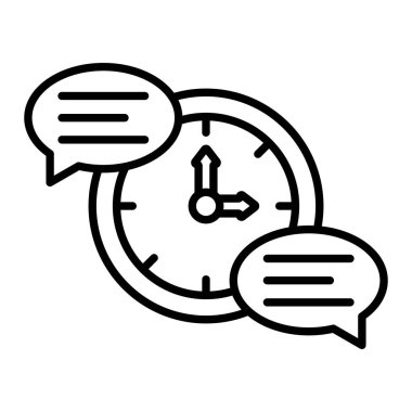 Konuşma satırı simgesi, Basit Siyah ve Beyaz Vektör İllüstrasyonu