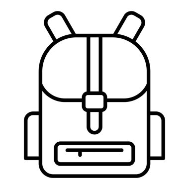 Çanta Simgesi, Basit Siyah ve Beyaz Vektör İllüstrasyonu