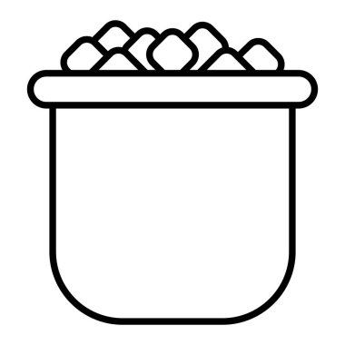 Buz kovası Simgesi, Basit Siyah ve Beyaz Vektör İllüstrasyonu