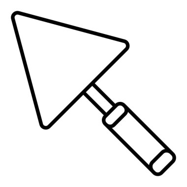 Trowel Simgesi, Basit Siyah ve Beyaz Vektör İllüstrasyonu