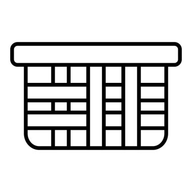 Food Basket line icon, Simple Black And White Vector Illustration clipart