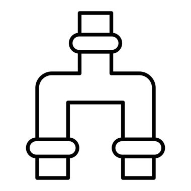Simge Borusu Simgesi, Basit Siyah ve Beyaz Vektör İllüstrasyonu