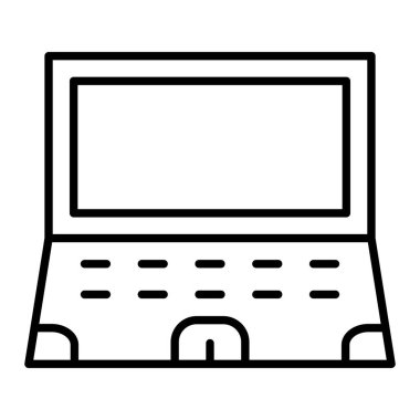 dizüstü bilgisayar Simgesi, Basit Siyah ve Beyaz Vektör İllüstrasyonu