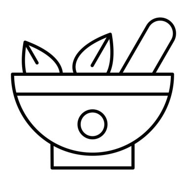 Bitki Simgesi, Basit Siyah ve Beyaz Vektör İllüstrasyonu