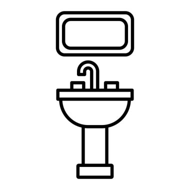 Batık Simgesi, Basit Siyah ve Beyaz Vektör İllüstrasyonu