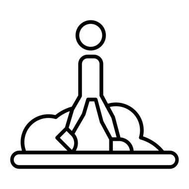 Doğa Yürüyüşü çizgisi simgesi, Basit Siyah ve Beyaz Vektör İllüstrasyonu