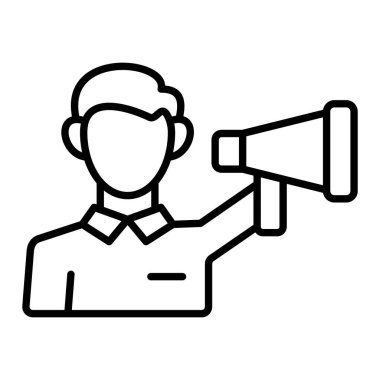 Satır simgesini tanıt, Basit Siyah ve Beyaz Vektör İllüstrasyonu