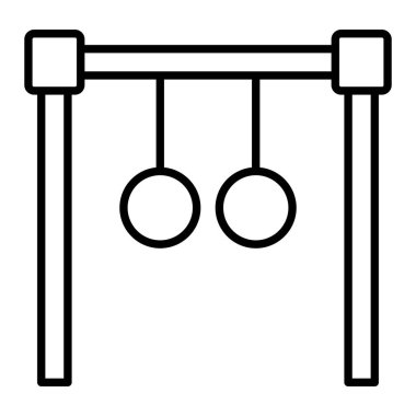 Gymnastic Rings Icon, Simple Black And White Vector Illustration clipart