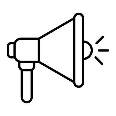 Bullhorn Simgesi, Basit Siyah ve Beyaz Vektör İllüstrasyonu