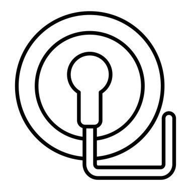 Elektro çizgi simgesi, Basit Siyah ve Beyaz Vektör İllüstrasyonu