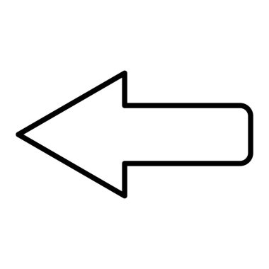 Sol düz ok Simgesi, Basit Siyah ve Beyaz Vektör İllüstrasyonu