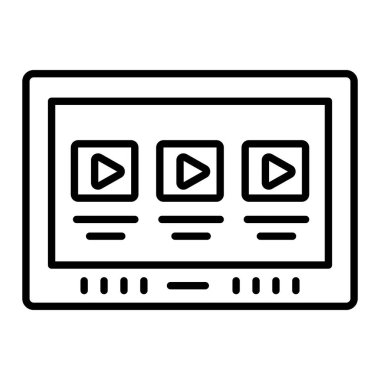 Ders çizgisi simgesi, Basit Siyah ve Beyaz Vektör İllüstrasyonu