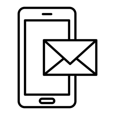 İleti Simgesi, Basit Siyah ve Beyaz Vektör İllüstrasyonu