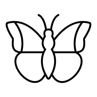 Kelebek Simgesi, Basit Siyah ve Beyaz Vektör İllüstrasyonu