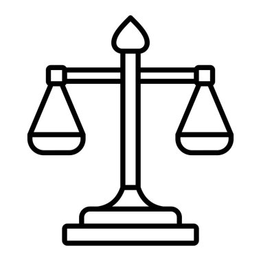 Denge çizgisi simgesi, Basit Siyah ve Beyaz Vektör İllüstrasyonu