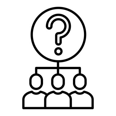 Karar Alma Simgesi, Basit Siyah ve Beyaz Vektör İllüstrasyonu