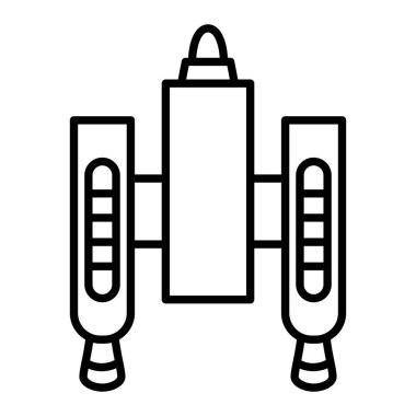 Jetpack Simgesi, Basit Siyah ve Beyaz Vektör İllüstrasyonu