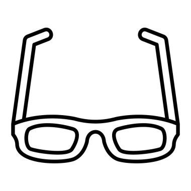 Gözlük Simgesi, Basit Siyah ve Beyaz Vektör İllüstrasyonu