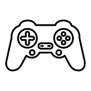Oyun denetleyici Simgesi, Basit Siyah ve Beyaz Vektör İllüstrasyonu