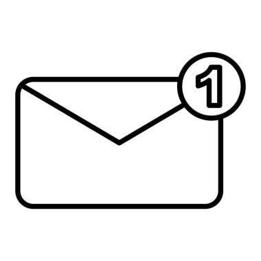 Bildirim Simgesi, Basit Siyah ve Beyaz Vektör İllüstrasyonu