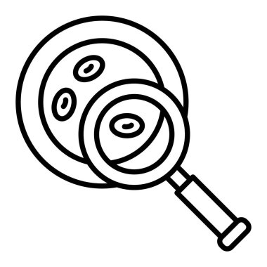 Hematoloji çizgisi simgesi, Basit Siyah ve Beyaz Vektör İllüstrasyonu