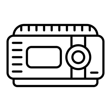 Projektör Simgesi, Basit Siyah ve Beyaz Vektör İllüstrasyonu