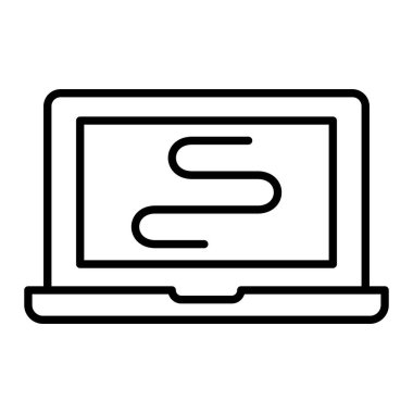 Yılan Oyunu Simgesi, Basit Siyah ve Beyaz Vektör İllüstrasyonu