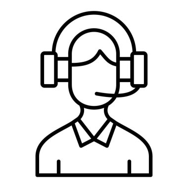 Ajan Simge, Basit Siyah ve Beyaz Vektör İllüstrasyonu