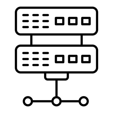 Sunucu satırı simgesi, Basit Siyah ve Beyaz Vektör İllüstrasyonu