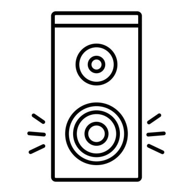 Sözcü Kutusu Simgesi, Basit Siyah ve Beyaz Vektör İllüstrasyonu