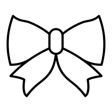 Kurdele Simgesi, Basit Siyah ve Beyaz Vektör İllüstrasyonu