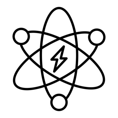 Bilim Simgesi, Basit Siyah ve Beyaz Vektör İllüstrasyonu