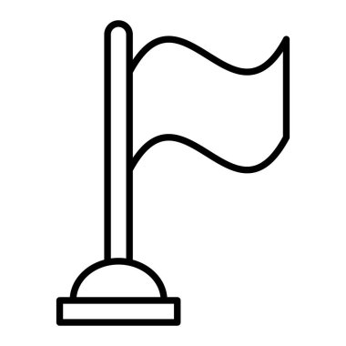 FLag Simgesi, Basit Siyah ve Beyaz Vektör İllüstrasyonu