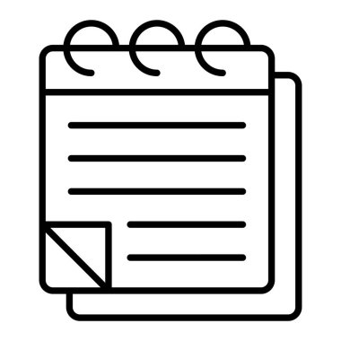 Not satırı simgesi, Basit Siyah ve Beyaz Vektör İllüstrasyonu